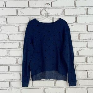 t2love navy sweatshirt with black hearts